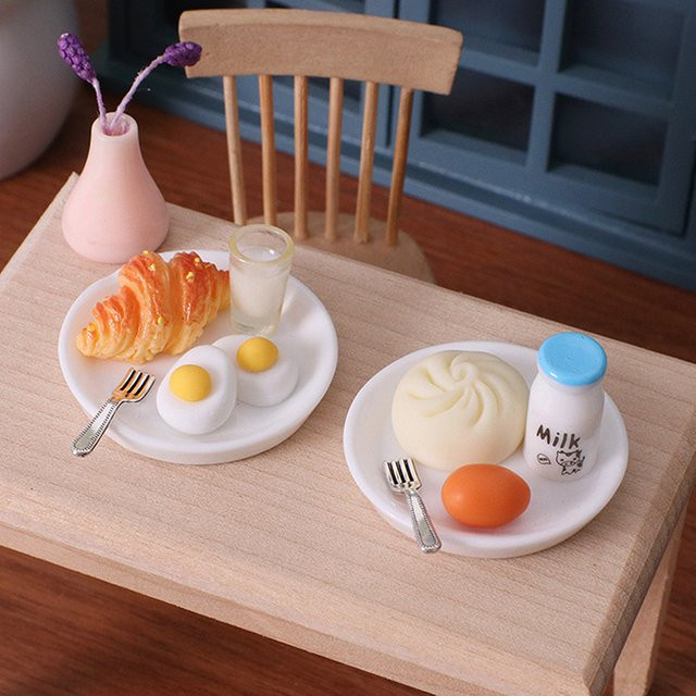 DIAPER&CORED Frühstück Modell Puppenhaus Miniatur Küche Dekoration, 1-teiliges Set - Bild 1