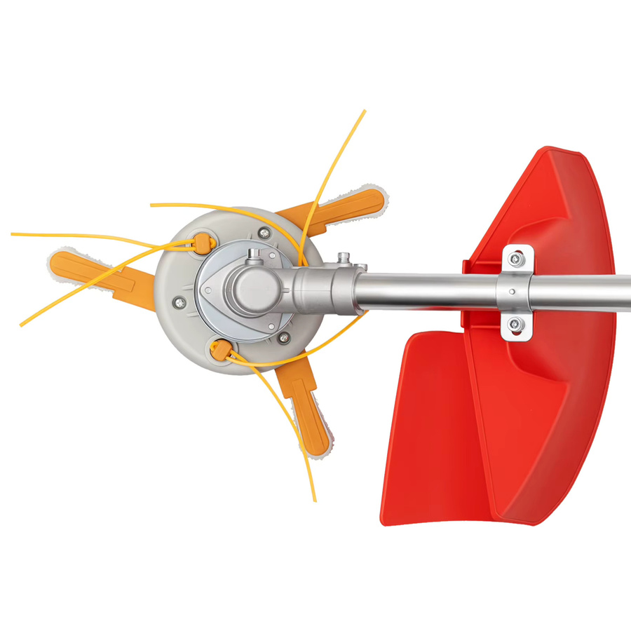 Hochleistungs-Benzin-Rasentrimmer mit 35,88 cm³ 4-Takt-Motor, 0,75 kW 1 PS und Doppelklingen aus Manganstahl in Rot - Bild 6
