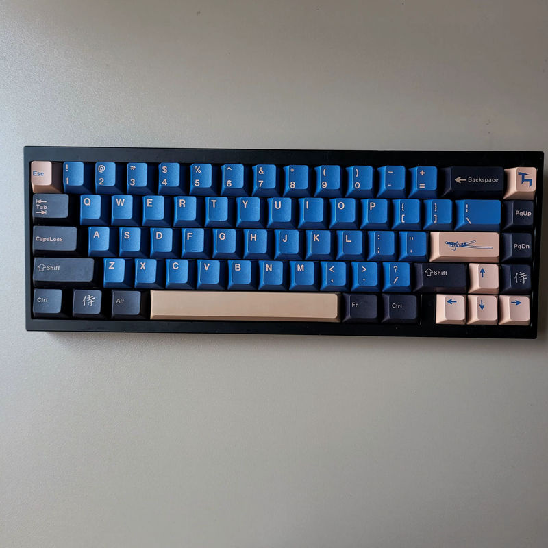 Eagiacme ISO DE Tastenkappen Cherry Profile PBT Dye Sub für mechanische Tastaturen in den Designs Red Samurai, Blue Samurai und Night Sakura - Bild 2
