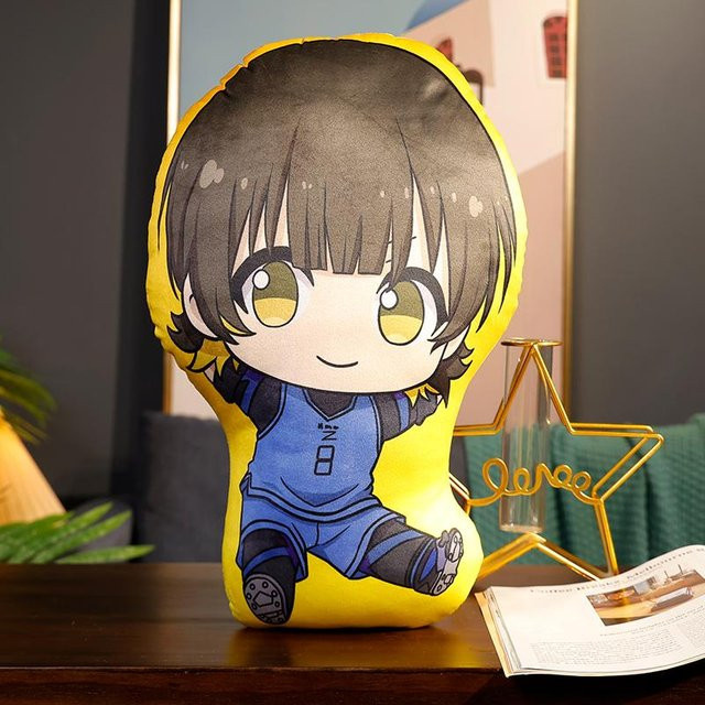 Yiran toy Blue Lock Plüschtier Kissen, Isagi Yoichi Nagi Rin Chigiri Reo, Plüschpuppen, Sitzend, Q-Version, 45cm, ab 14 Jahren - Bild 1
