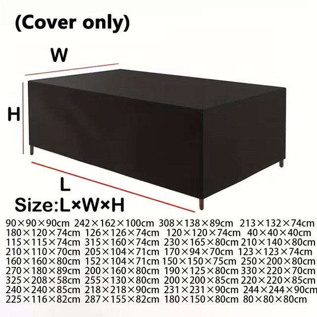 MY·BAKERMAN Wasserdichte Outdoor-Terrassenabdeckung aus Polyester in Schwarz - Bild 1