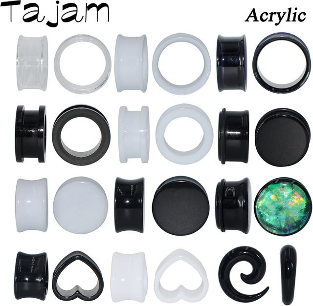 tajam Ohr Tunnel Stecker, Acryl, Herz Spirale, Unisex, Bunt - Bild 1