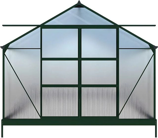 Vente-unique Selbsttragendes Gewächshaus aus Polycarbonat in Tannengrün mit 303 cm Höhe - Bild 1
