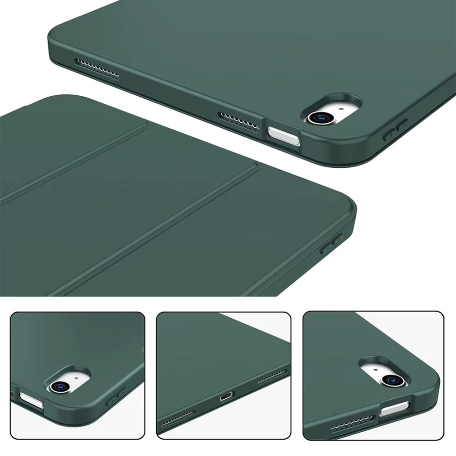 Dreifach gefaltete Silikon-Tablet-Hülle für Samsung Galaxy Tab A11 Plus 2025 SM-X230/X236 mit verstellbarem Ständer und Sleep-Wake-Funktion in Grau oder Weiß - Bild 5