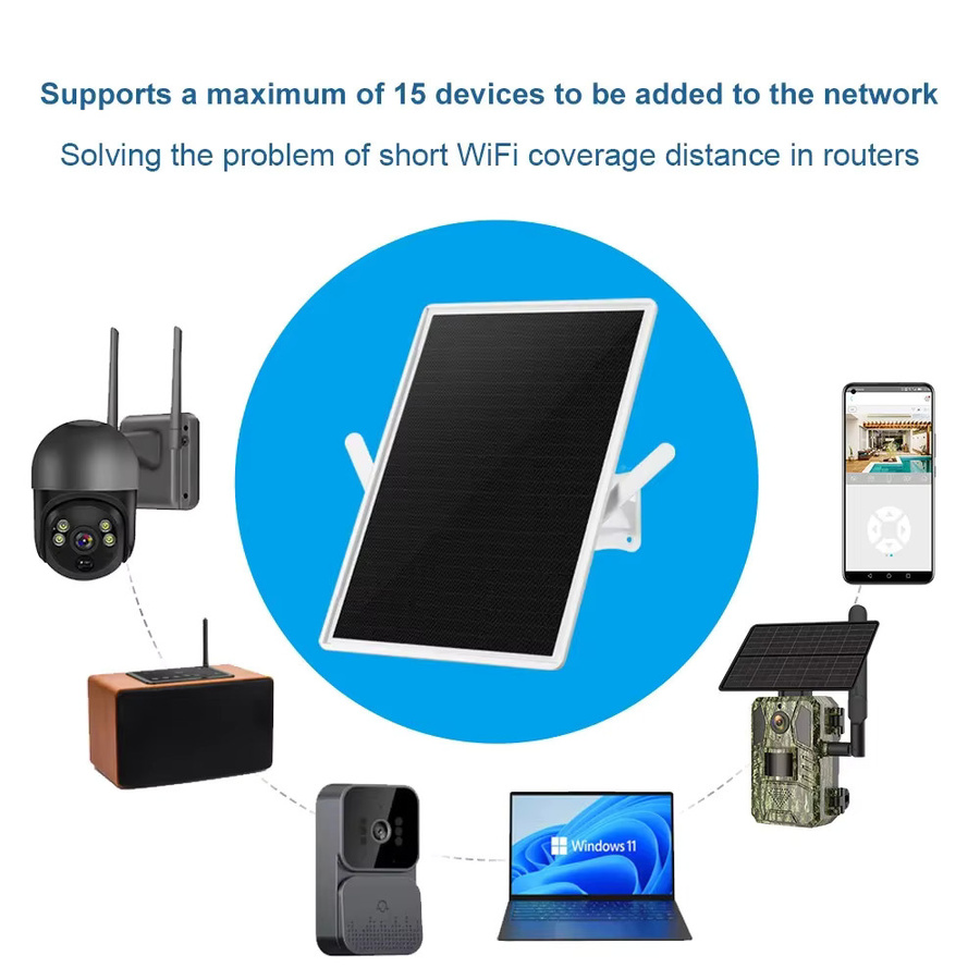 LS VISION Solar-WLAN-Repeater für den Außenbereich, wetterfester 2,4 GHz Wi-Fi Range Extender mit 20.000 mAh Akku in Weiß - Bild 4