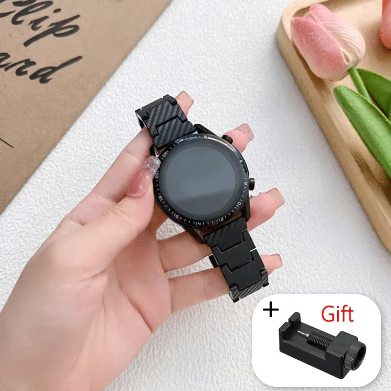 Uhrenarmband Kohlefaser, Schwarz, Unisex - Bild 2
