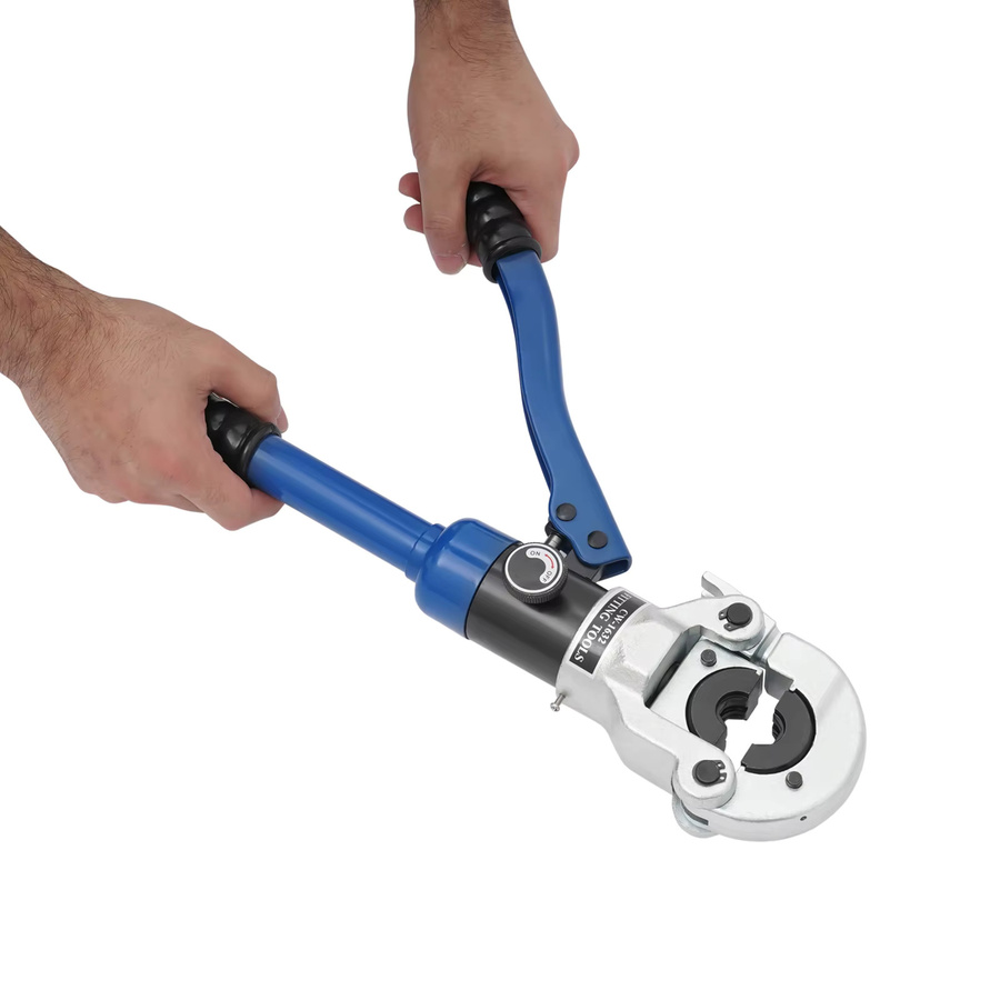Hydraulische Crimpzange Bymaocar Presswerkzeug-Set aus Stahl in Blau mit 41Cr4 Stahl-Einsätzen V12 V14 V15 V16 V18 V22 V28 - Bild 2