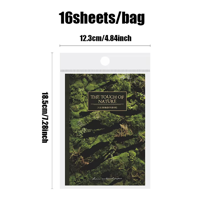 Nature Touch Series Naturmaterial Hintergrundpapier für Bastelarbeiten und Notizbuch-Dekoration, 16 Blatt pro Beutel - Bild 2