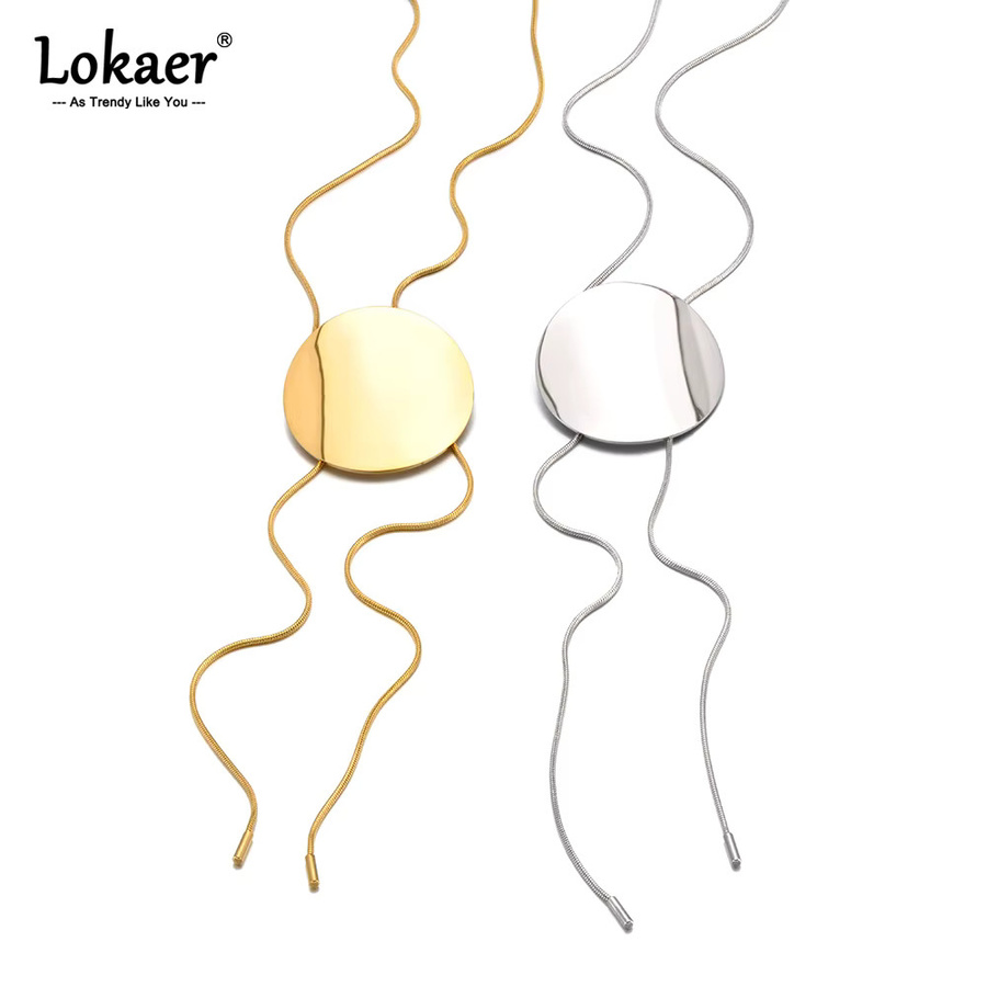Lokaer Halskette mit Anhänger, Edelstahl, Gold, Unisex - Bild 1