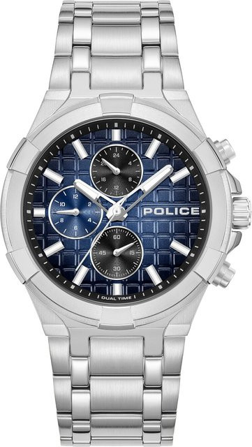 Police Chronograph Herrenuhr, Quarz, Edelstahl, 42 mm, Blau - Bild 1