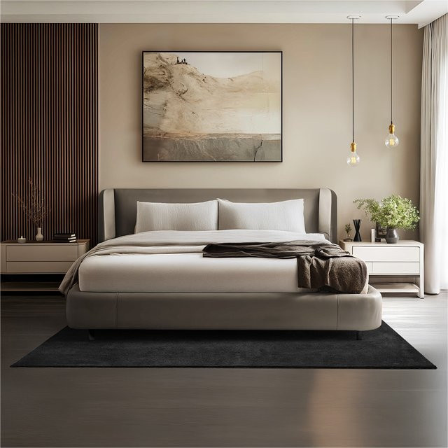 tectake Kurzflorteppich Soft Zone Schwarz, allergikerfreundlich und rutschfest, B/T/H: 140 x 200 x 1,50 cm - Bild 1