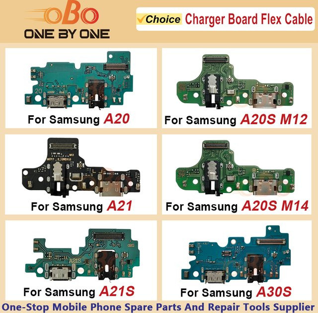 Samsung USB-C Ladeanschluss Dock Connector und Flex Kabel für Galaxy A20, A20S, M12, M14, A21S, A215, A30S, A307 in Grün - Bild 1