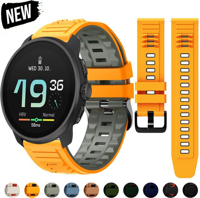 Hiyii Sport-Silikon-Uhrenarmband für Suunto Race und Race S Smartwatch, 22 mm, Orange - Bild 1