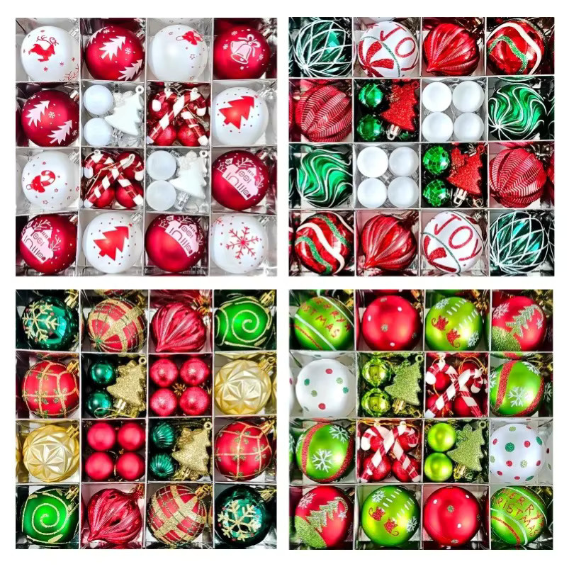 WSUEL Weihnachtsbaum Dekoration Set mit 46 farbenfrohen Weihnachtskugeln, Schneeflocken und Cartoon-Motiven in Mehrfarbig - Bild 4
