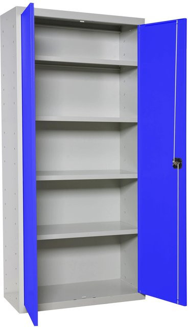 PROREGAL Stahlschrank AMEGO Metallschrank mit Flügeltüren in Blau-Grau, H x B x T: 180 x 100 x 40 cm - Bild 1