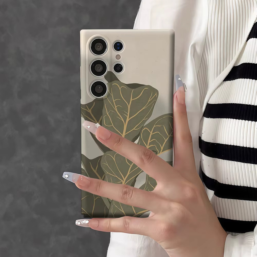 Stoßfeste Handyhülle im Geigenblatt-Feigenadern Design für Samsung Galaxy S26 S25 S24 S23 Ultra Plus mit robuster Doppelschicht-Rückabdeckung - Bild 5