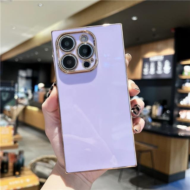 Stoßfeste Handyhülle mit Galvanik-Rahmen für Apple iPhone in Purple - Bild 1