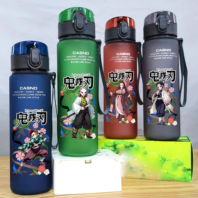 Bandai Demon Slayer Trinkflasche aus Kunststoff mit Kamado Tanjirou und Nezuko Motiv, Multicolor, 560 ml - Bild 2