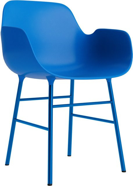 Normann Copenhagen Form Armlehnstuhl in Blau mit lackiertem Metallgestell im skandinavischen Design - Bild 1