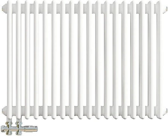 AICA Traditioneller 3 Spalten Heizkörper im Gusseisenstil, Weiß, B: 600 mm, H: 830 mm, 1270W - Bild 1