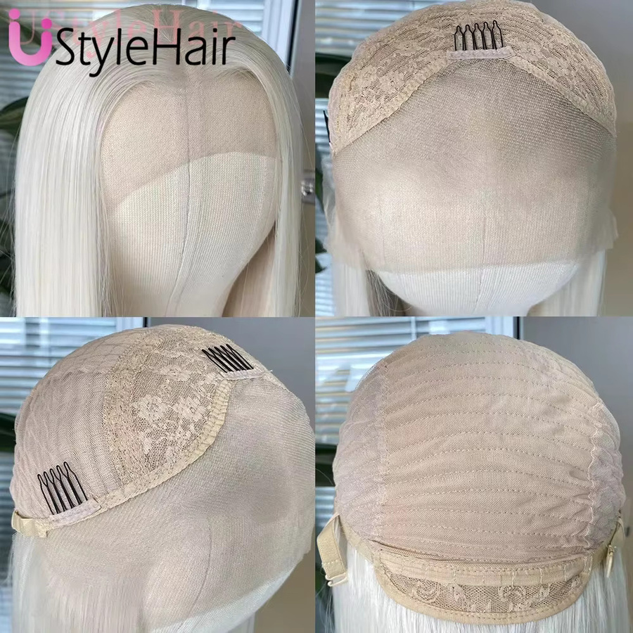 UStyleHair Lace-Front-Perücke, lange gewellte Kunsthaar-Perücke, Hellsilbergrau, Asche-Platin - Bild 2