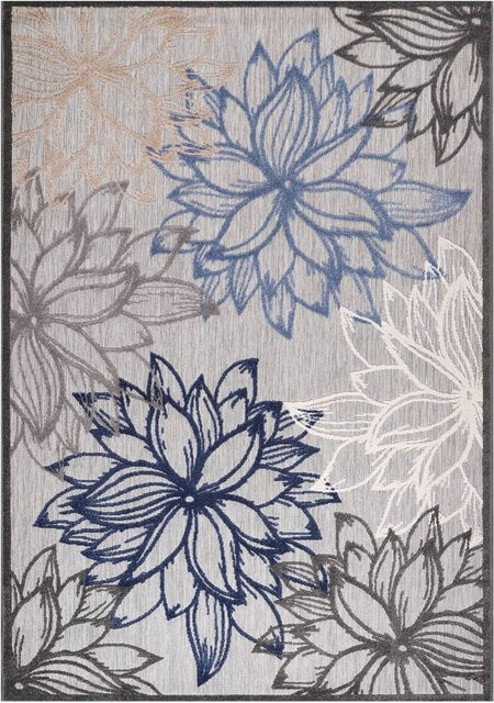 Sanat Outdoorteppich FLORAL in Grau, Breite: 60 cm, Länge: 110 cm - Bild 1