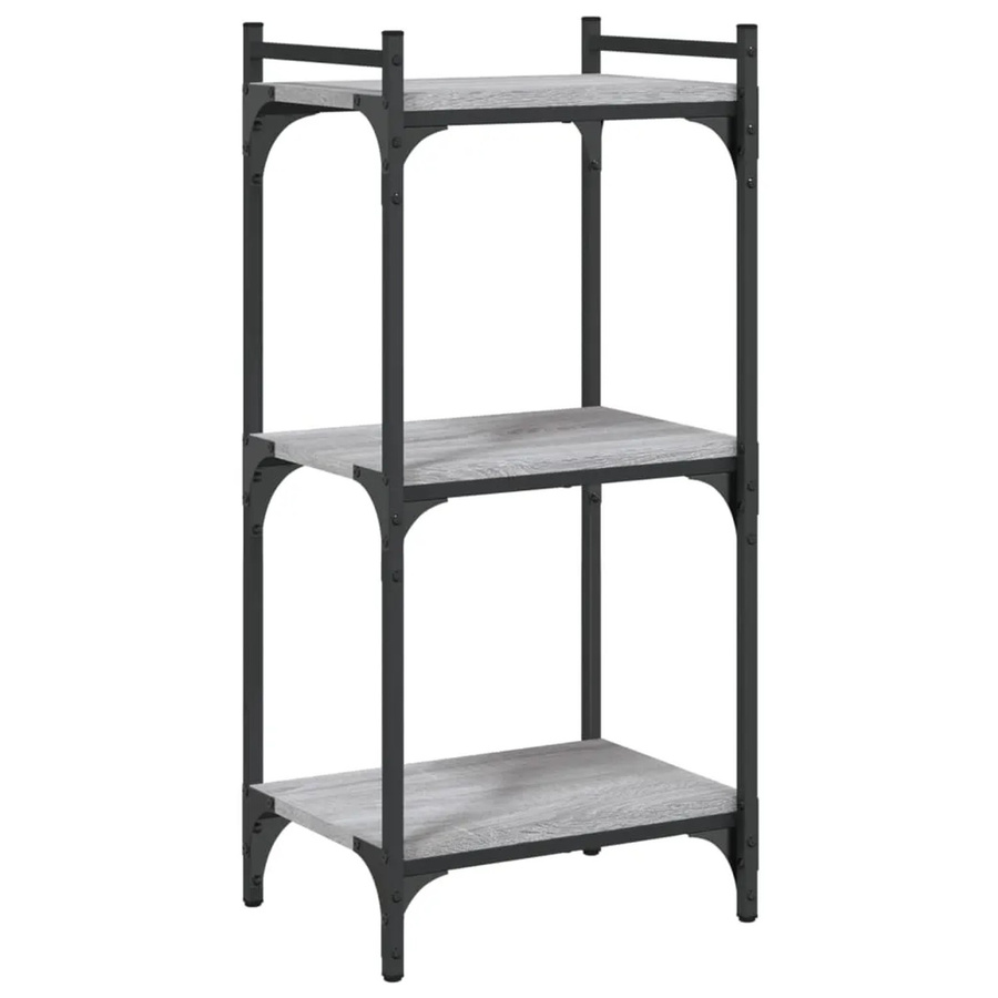 vidaXL Bücherregal mit 3 Böden in Grau im Industrial Design, B/T/H: 40 x 30 x 86 cm - Bild 2