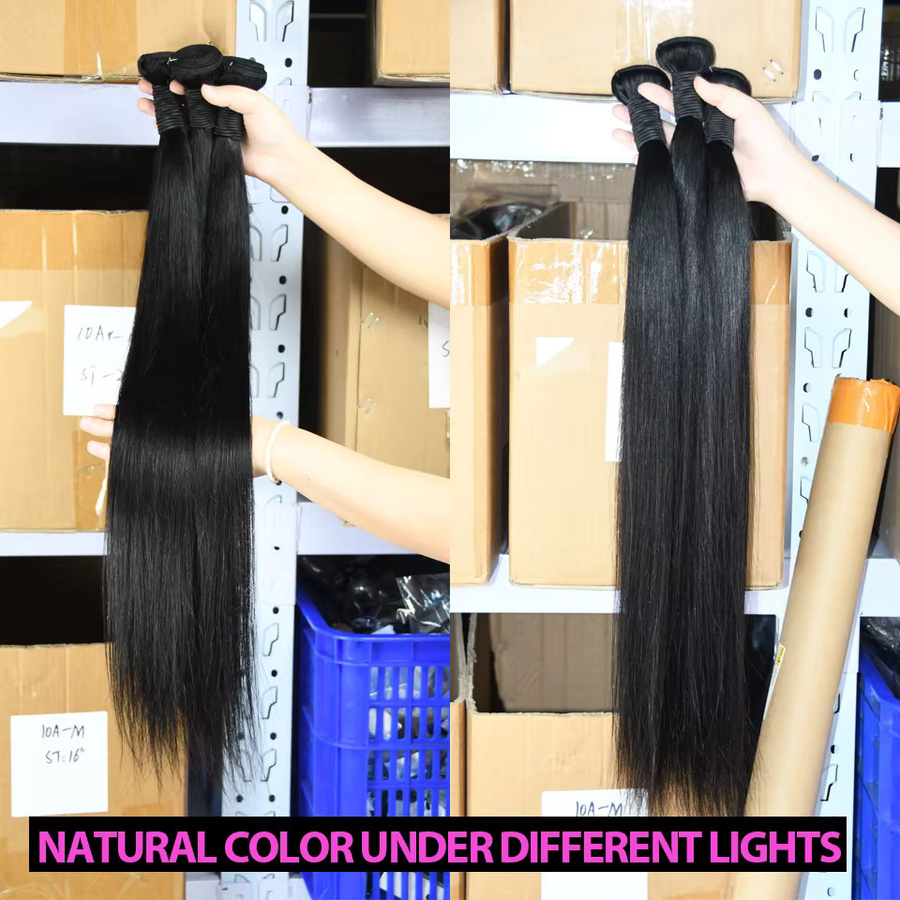 WOWQUEEN Peruanische Haar Bundles, 100% Remy Haar Extensions, Schwarz, Damen - Bild 2