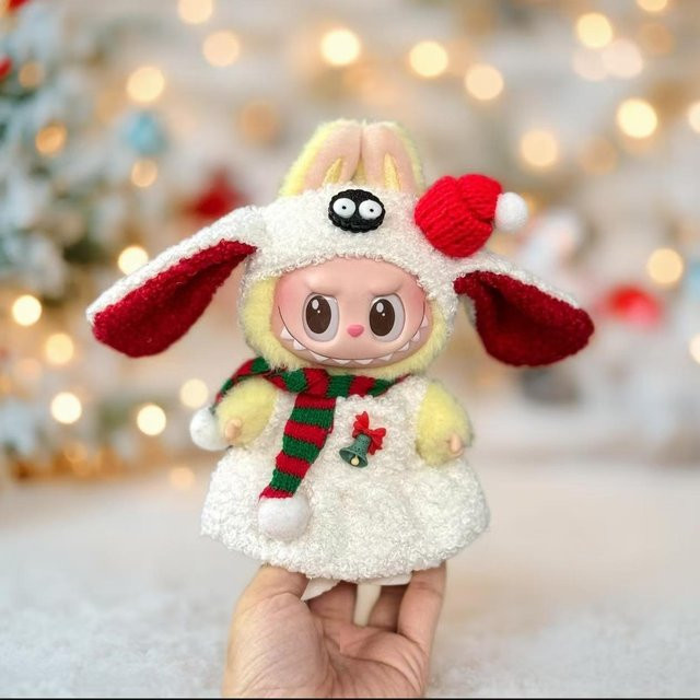 Wucifang Jewelry Labubu Puppe Weihnachtsmann Kostüm Set, Plüschtier, ab 14 Jahren - Bild 1