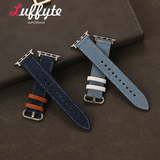 luffyte Uhrenarmband Denim Canvas, Unisex, für Apple Watch Series 1-11 Ultra SE 38-49mm - Bild 1