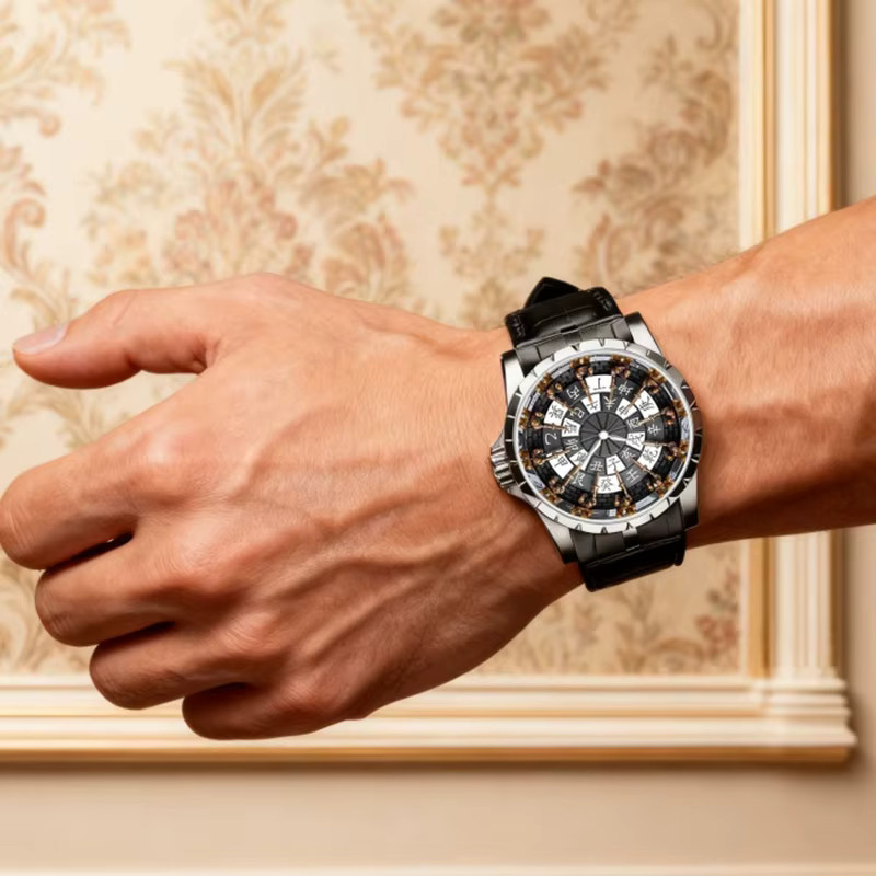 CAROTIF Armbanduhr Quarz, Leder, Silber, Schwarz, Herren - Bild 6