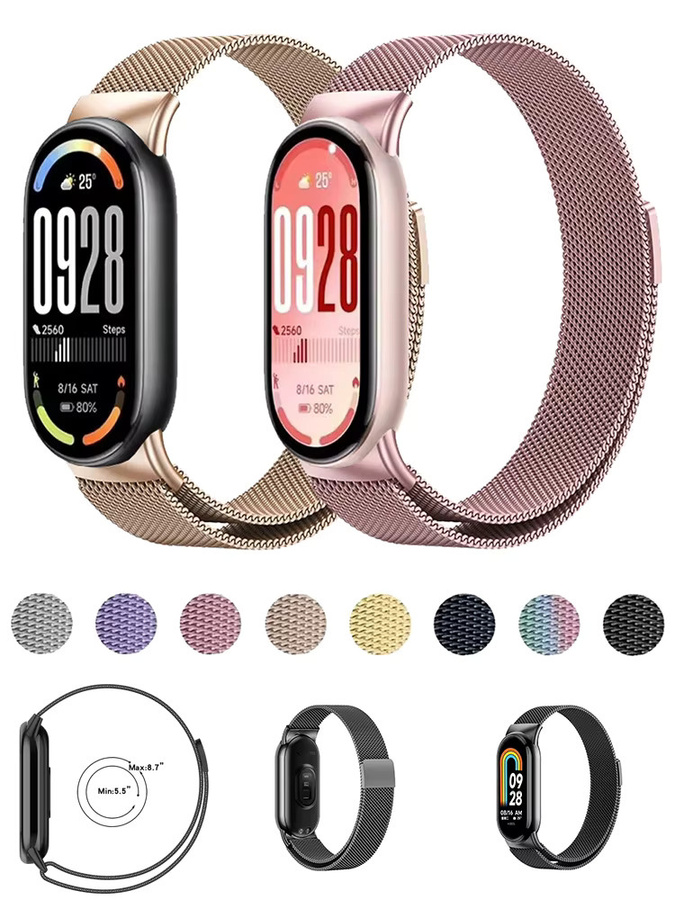 Uhrenarmband Milanese für Xiaomi Mi Band 8 9 10, Metall, Unisex - Bild 3
