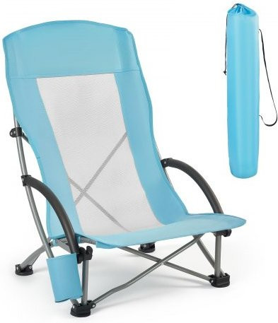 VEVOR Campingstuhl für Erwachsene in Hellblau mit hoher Rückenlehne, Becherfach und Netzrückenlehne, belastbar bis 150 kg - Bild 1