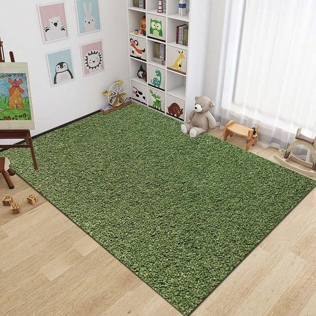 UQIDEHOME Fußballfeld Teppich in Grün für Kinderzimmer und Wohnzimmer, B/T: 90 x 60 cm - Bild 1