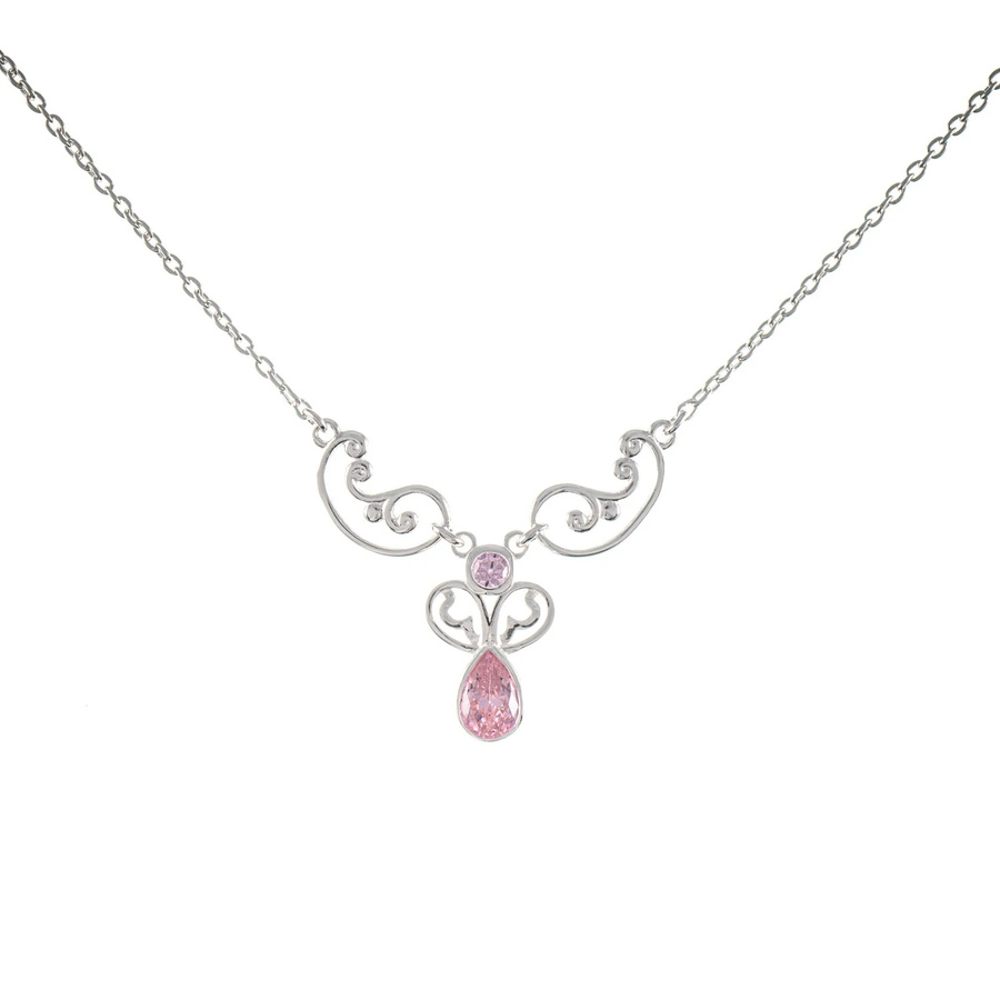 Collier 925 Silber, Zirkonia rosa, Damen - Bild 1