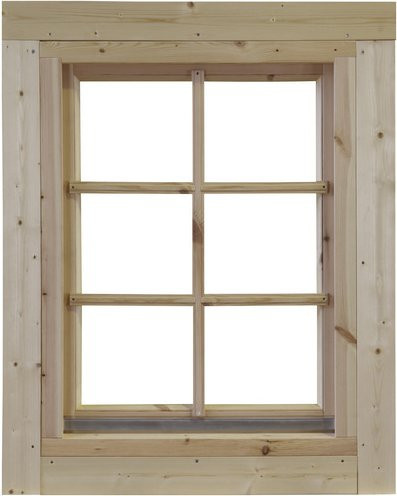 Wolff Finnhaus Einzelfenster für Gartenhäuser aus Holz mit Isolierglas, braun, B/H: 76,5 x 99,6 cm - Bild 1