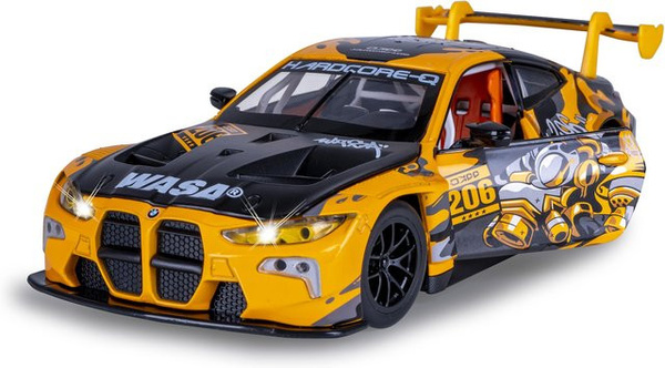 JAMARA BMW M4 GT3 Rennwagen Diecast 1:24 gelb inkl. Knopfzellen