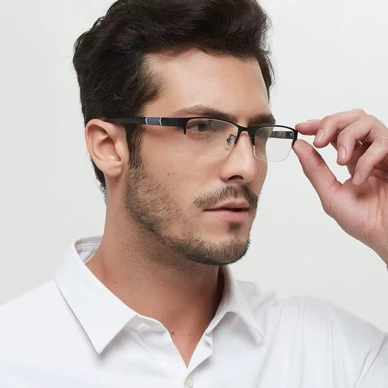Samjune Myopie-Brille, Halbrand, rectangular, Metall, Unisex - Bild 2