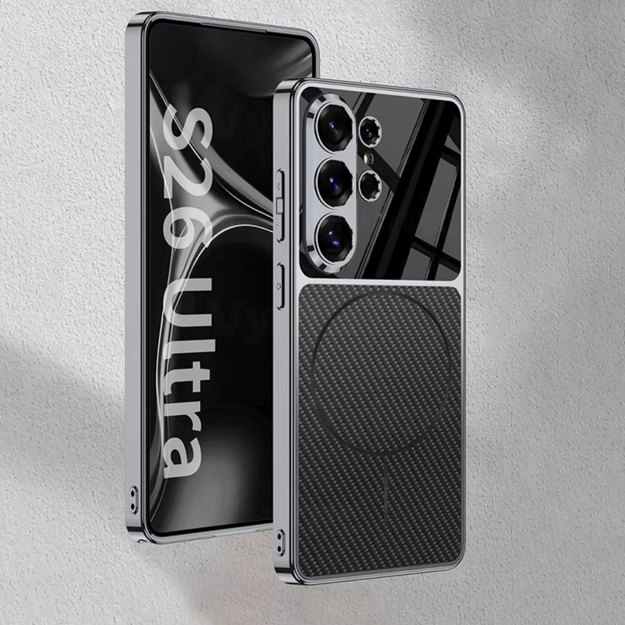 Vyimc Luxus-Handyhülle mit Magnetverschluss und matter Oberfläche für Samsung Galaxy S26 Ultra, Stoßfester Schutzrahmen mit Linsenschutz - Bild 2