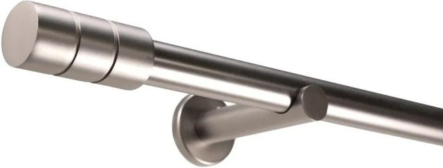 Deco-Raum Gardinenstange nach Maß 1-Lauf Zylinder in Edelstahl-Optik, Farbe: Silber, Durchmesser: 25 mm, Länge: 250 cm - Bild 1