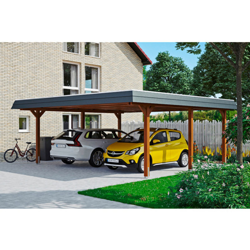 SKANHOLZ Carport Wendland, braun, B/T: 630 x 637 cm, Firsthöhe: 253 cm - Bild 2
