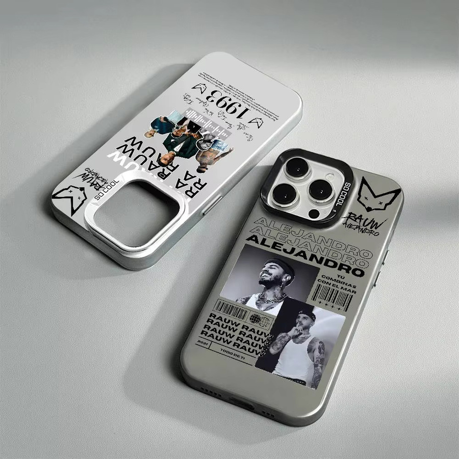 Epc Music R-Rauw Alejandro Handyhülle in Silber mit Shell-Design für iPhone 17 16 16e 15 14 13 12 11 Pro Max Plus stoßfeste Abdeckung - Bild 2