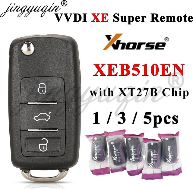 Xhorse XEB510EN B5 Super Fernbedienung mit XT27B Super Chip 3BTN für Volkswagen in Schwarz - Bild 1