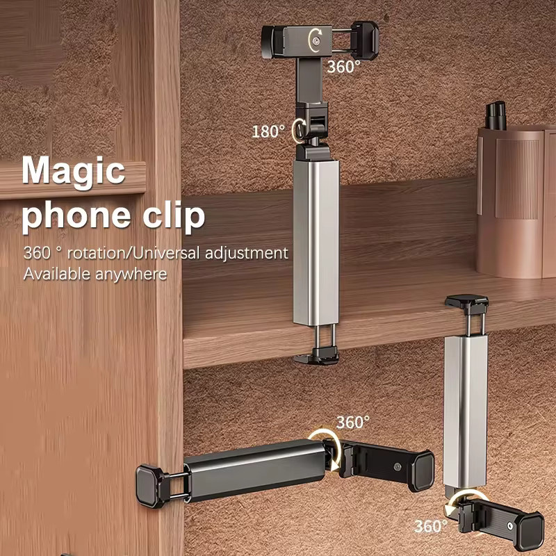 Bolomboy Universal Handy Halterung mit 360 Grad Drehung und verstellbarem Clip in Grau für Bett und Schreibtisch - Bild 4