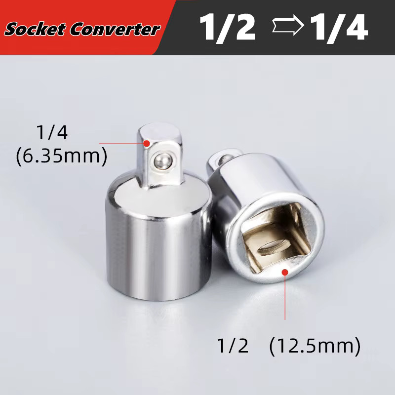 NIUXIANG Ratschenschlüssel-Adapter Set aus Chrom-Vanadium-Stahl in Silber für Kfz-Wartung mit 1/4", 3/8" und 1/2" Anschlüssen - Bild 5