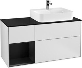 V&B Waschtischunterschrank Finion mit Abdeckplatte aus Glas, Farbe Weiß, Breite: 120 cm, Tiefe: 50,1 cm, Höhe: 50,1 cm - Bild 1