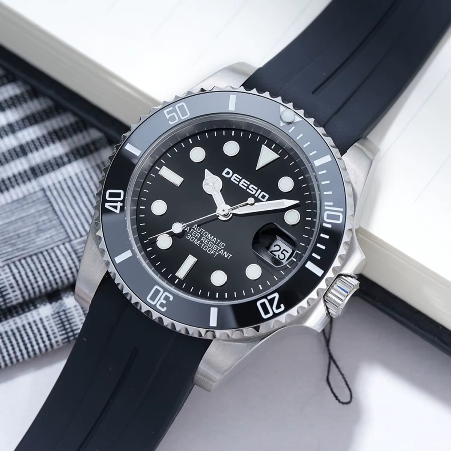 Deesio Armbanduhr, Automatik, Edelstahlgehäuse, 41 mm, Silikon, Herren - Bild 2
