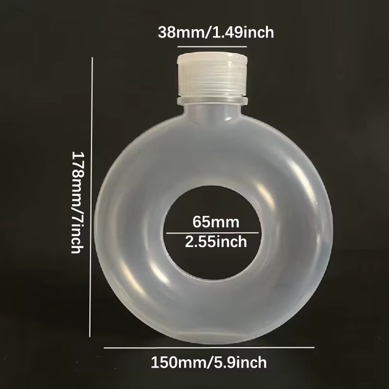 HUXUAN Donut Sportwasserflasche mit Tragegriff, kreative Trinkflasche für Reisen und Milchtee, 500 ml - Bild 3