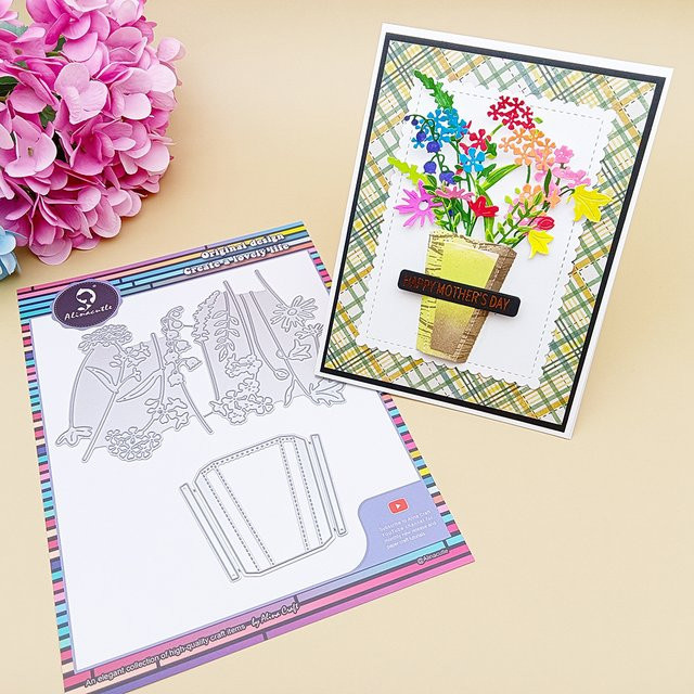 Alinacutle Metallstanze Wilde Blume Frühling für Scrapbook und Handwerk in Silber - Bild 1