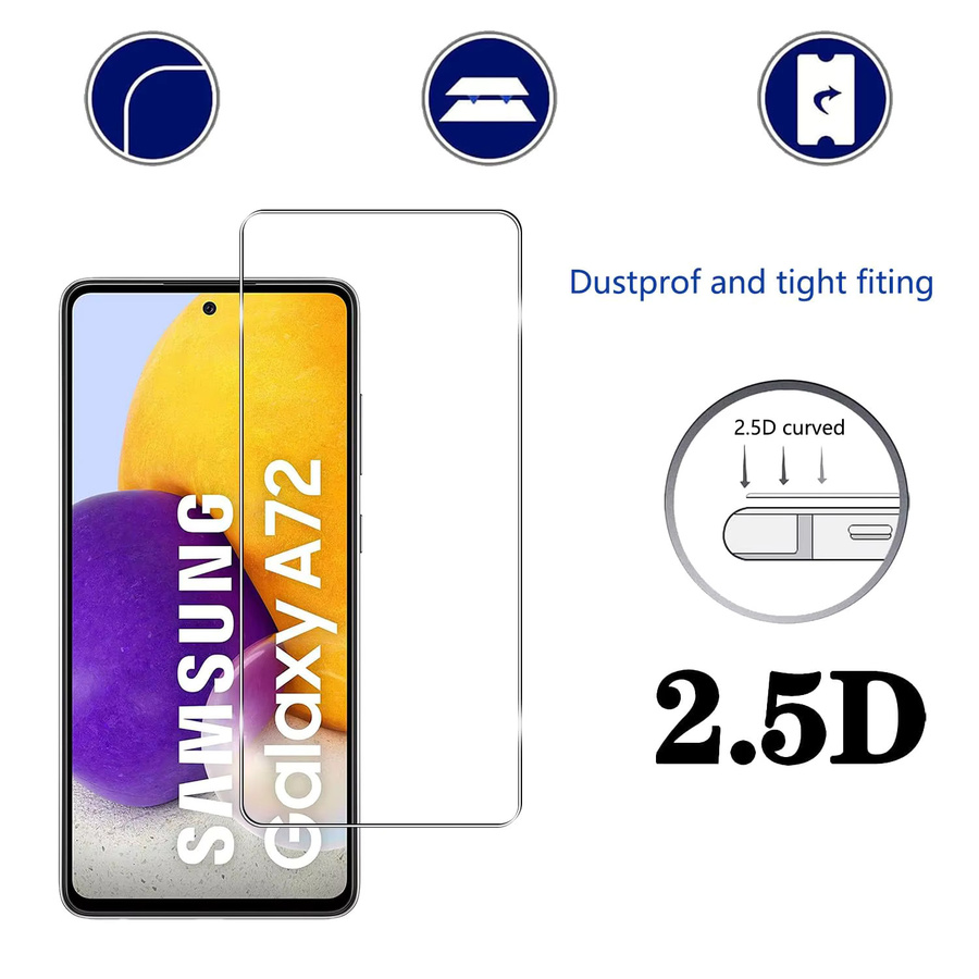 Displayschutzfolie aus gehärtetem Glas für Samsung Galaxy A72, transparent, 9H HD Schutz - Bild 2